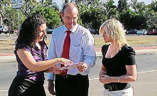 Joe Ludwig and Belinda McNeven discuss voting with Zoe Marett. Joe Ludwig and Belinda McNeven discuss voting with Zoe Marett.